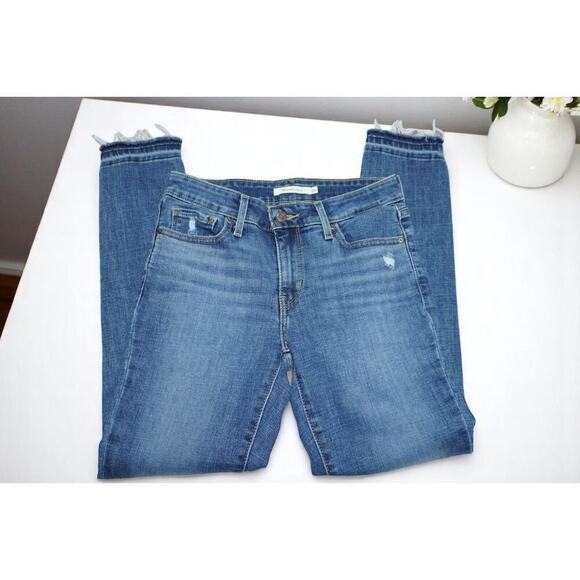 Levi’s 711 Skinny Ankle Jeans Bundle – Size 26 – Raw Hem Distressed Stretch - Picture 12 of 16